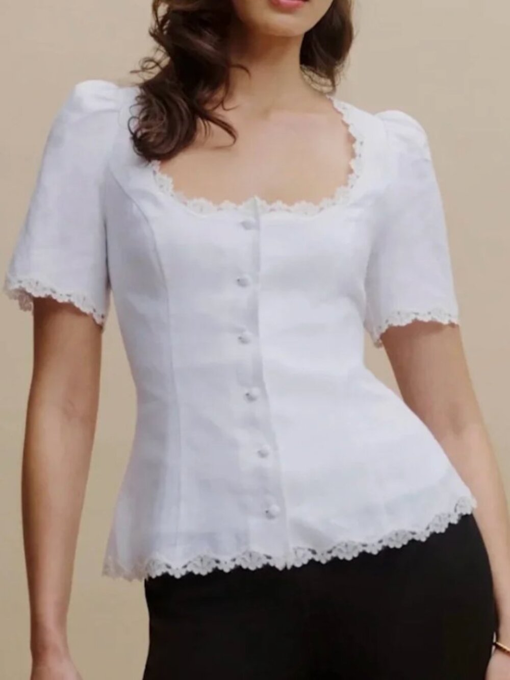 NWOT Reformation Anabella Linen Blouse